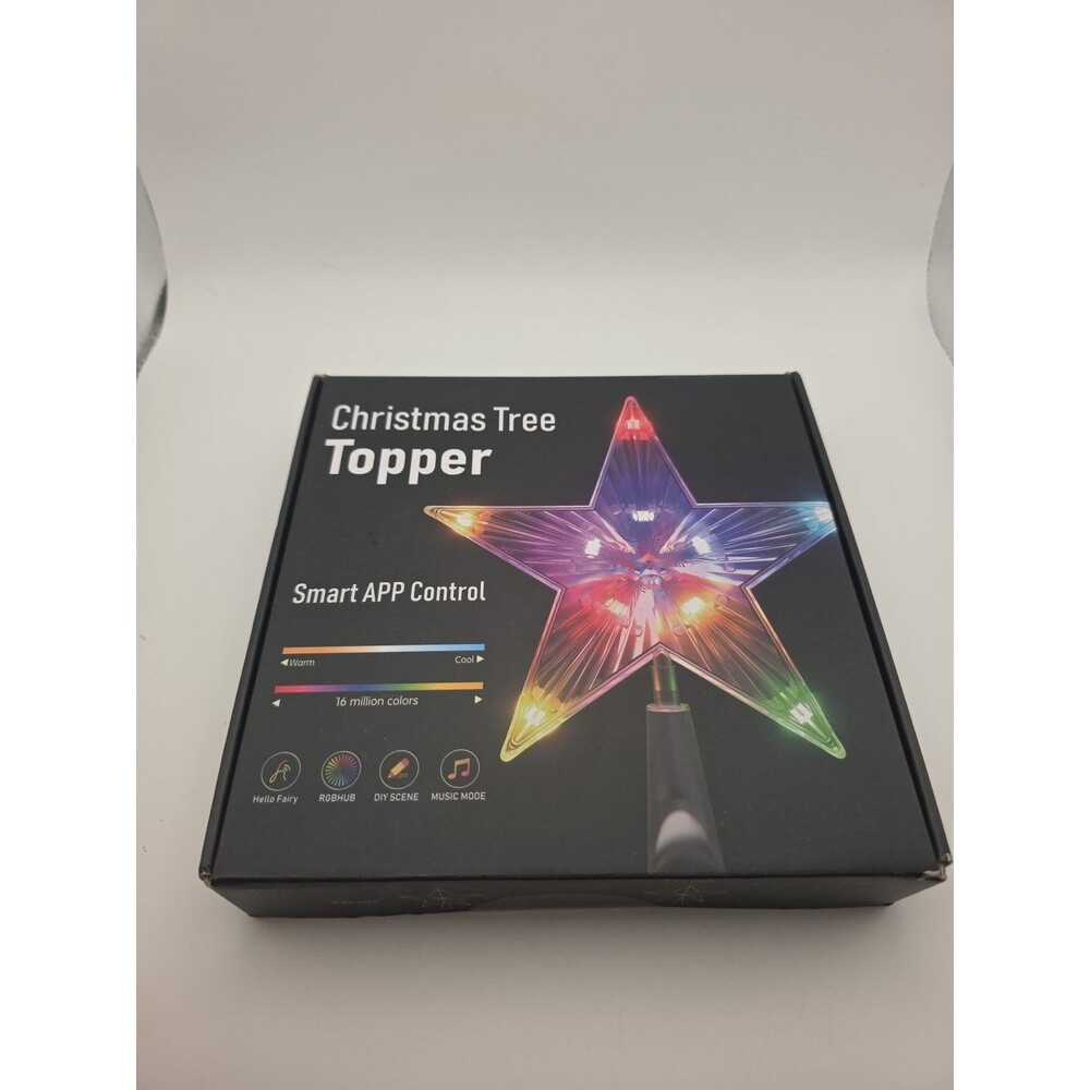 Christmas Tree Topper Star Remote & APP Controlled Smart Treetop 7.5'' 20 Col...